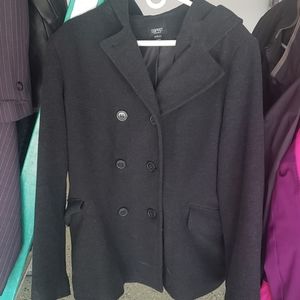 Esprit charcoal black pea coat xl
